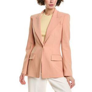 Michael Kors Collection Womens Georgina Wool-Blend Blazer, Pink